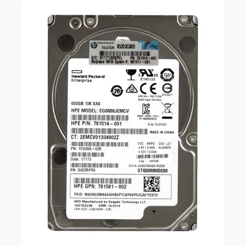 EG0600JEMCV HP 600GB 10000RPM SAS 12Gb/s Hot Pluggable 2.5-Inch Hard Drive for SAN Storage Array