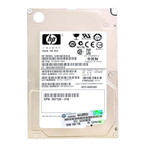 EH0146FAWJB HP 146GB 15000RPM SAS 6Gb/s SFF Hot-Pluggable Dual Port 2.5-inch Hard Drive with Tray for Gen1 to Gen7 ProLiant Server