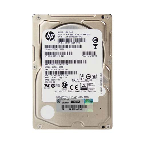 EH0300FCBVC HP 300GB 15000RPM SAS 6Gb/s SFF Hot-Pluggable 2.5-inch Hard Drive with Smart Carrier for Gen8 to Gen9 ProLiant Server