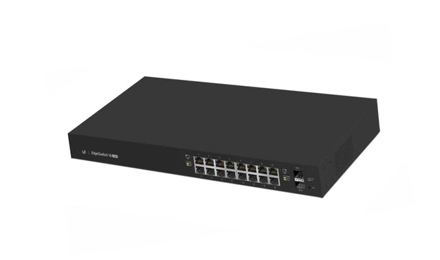 ES-16-150W - Ubiquiti EdgeSwitch 16-Port 150-Watt Managed PoE+ Gigabit Switch with SFP