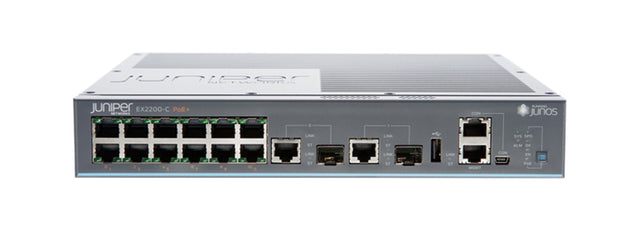 EX2200-C-12P-2G - Juniper EX2200 Series 12 x Ports PoE+ 10/100/1000Base-T + 2 x Combo Gigabit SFP Ports Layer3 Managed 1U Rack-mountable Gigabit Ethernet Network Switch