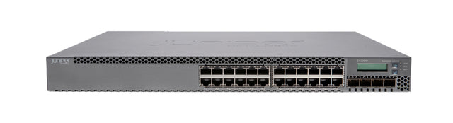 EX3300-24T - Juniper EX3300 Series EX3300-24T 24 x RJ-45 Ports 10/100/1000Base-T + 4 x SFP+ Ports Layer3 Managed 1U Rack-mountable Stackable Gigabit Ethernet Network Switch