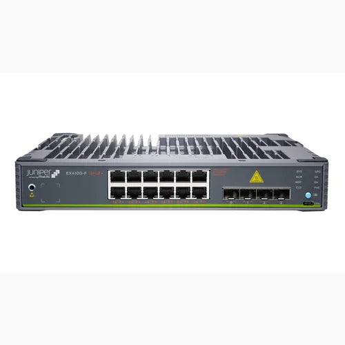 EX4100-F-12P Juniper EX4100 Series 12 x Ports PoE+ 1000Base-T + 2 x Ports 10GbE Uplinks + 4 x Ports 10GbE Stacking/Uplink Ports Layer 3 Managed 1U Rack-mountable Gigabit Ethernet Network Switch