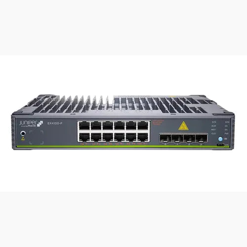 EX4100-F-12T Juniper EX4100 Series 12 x Ports 1000Base-T + 2 x Ports 10GbE Uplinks + 4 x Ports 10GbE Stacking/Uplink Ports Layer 3 Managed 1U Rack-mountable Gigabit Ethernet Network Switch