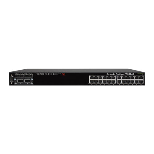 FCX624S-ADV Brocade FCX Series 24 x Ports 1000Base-T + 4 x Ports SFP+ Layer 3 Managed Gigabit Ethernet Switch