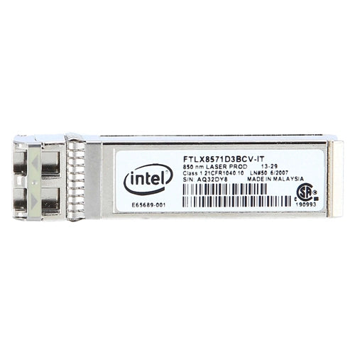 FTLX8571D3BCV-IT Intel 10Gb/s 10GBase-SR Multi-Mode Fibre 850nm 300m Dual Rate Duplex LC Connector SFP+ Transceiver Module