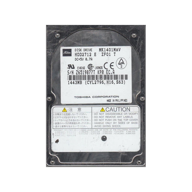 HDD2712 - Toshiba 1.35GB 4200RPM IDE 128KB Cache 2.5-Inch Hard Drive