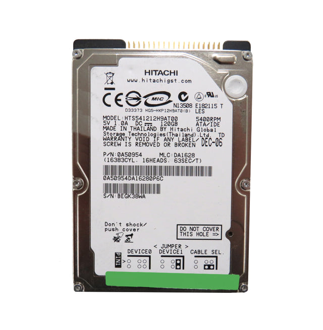 Travelstar 5K120 Series 120GB 5400RPM IDE Ultra ATA/100 ATA-6 8MB Cache 2.5-inch Hard Drive