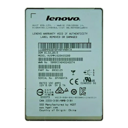 HUSMM1620ASS200 HGST Ultrastar SSD1600MM Series 200GB Multi-Level Cell SAS 12Gb/s Mainstream Endurance (Crypro Sanitize) 2.5-inch Solid State Drive