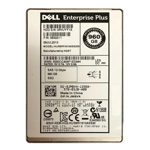 HUSMR1610ASS200 HGST Ultrastar SSD1600MR Series 1TB Multi-Level Cell SAS 12Gb/s Read Intensive (Crypto Sanitize) 2.5-inch Solid State Drive
