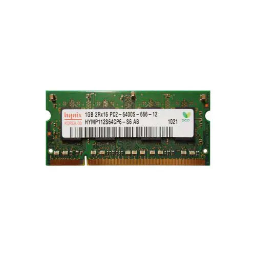 HYMP112S64CP6-S6 AB - Hynix 1GB DDR2-800MHz PC2-6400 non-ECC Unbuffered CL6 200-Pin SODIMM 1.8V Dual Rank Memory Module