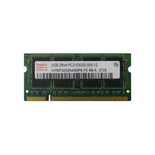 HYMP325S64AMP8-Y5 AB-A - Hynix 2GB DDR2-667MHz PC2-5300 non-ECC Unbuffered CL5 200-Pin SODIMM 1.8V Dual Rank Memory Module