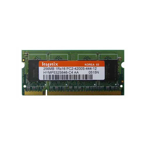 HYMP532S646-C4 AA - Hynix 256MB (2x128) DDR2- 533MHz PC2-4200 non-ECC Unbuffered CL4 200-Pin SODIMM 1.8V Memory Module