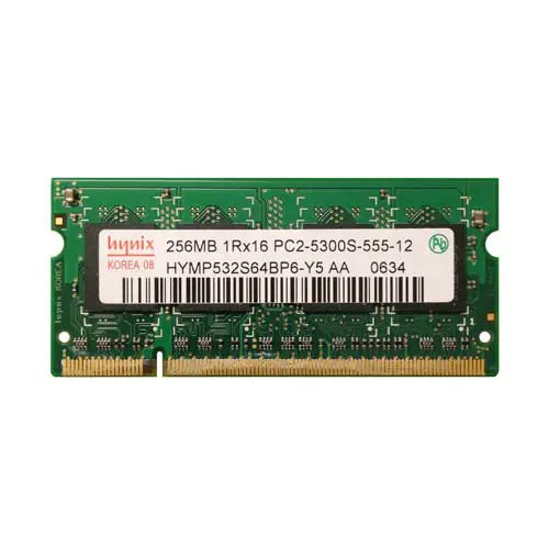 HYMP532S64BP6-Y5 AA - Hynix 256MB (2x128) DDR2-667MHz PC2-5300 non-ECC Unbuffered CL5 200-Pin SODIMM 1.8V Memory Module