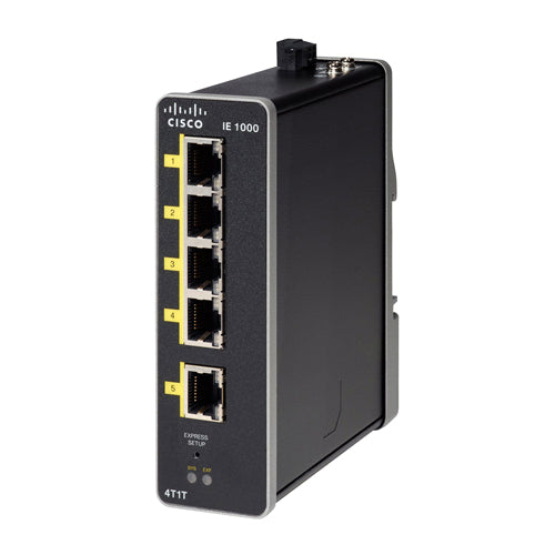 IE-1000-4T1T-LM-RF Cisco Industrial Ethernet 1000 Series 5 x Ports 10/100Base-TX Layer 2 Managed Rail-mountable Fast Ethernet Network Switch