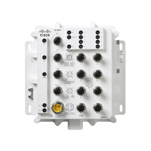 IE-2000-8T67P-G-E Cisco Industrial Ethernet 2000 IP67 Series 8 x Ports PoE+ 10/100Base-T + 2 x Ports GbE Layer 2 Managed Fast Ethernet Network Switch