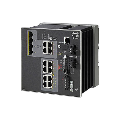 IE-4000-8GT4G-E Cisco Industrial Ethernet 4000 Series 8 x Ports 10/100/1000Base-T + 4 x Ports Combo Gigabit SFP Layer 3 Managed Gigabit Ethernet Network Switch