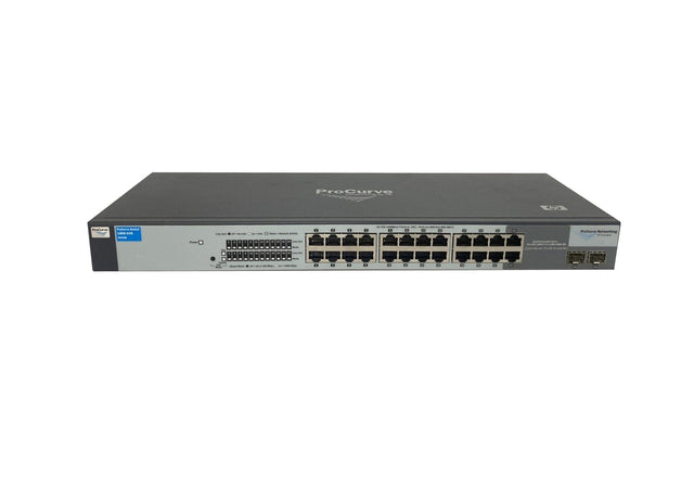 HP ProCurve 1800 series 1800-24G 24 x RJ-45 Ports 10/100/1000Base-T + 2 x Dual Personality RJ-45/SFP mini-GBIC Ports Layer 2 Managed Rack-mountable Gigabit Ethernet Network Switch