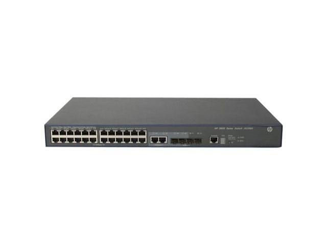 JG299-61001 HP FlexNetwork 3600 EI Series 3600-24 v2 24 x RJ-45 Ports 10/100Base-TX + 4 x SFP + 2 x Shared GE Ports Layer 3 Managed 1U Rack-mountable Fast Ethernet Network EI Switch