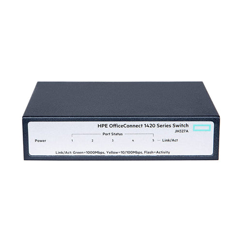 JH327A HP OfficeConnect 1420 Series 1420 5G 5 x RJ-45 Ports 10/100/1000Base-T Layer 2 Unmanaged Rack-mountable Gigabit Ethernet Network Switch