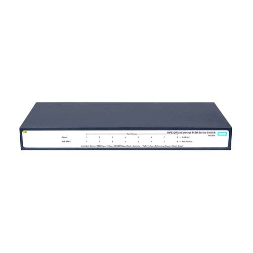 JH330AR HP OfficeConnect 1420 Series 1420-8G-PoE+ 8 x RJ-45 Ports PoE+ 10/100/1000Base-T Layer 2 Unmanaged Rack-mountable Gigabit Ethernet Network Switch