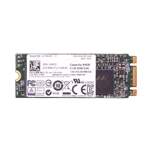 JRVVD Dell 64GB Multi-Level Cell SATA 6Gb/s M.2 2260 Solid State Drive