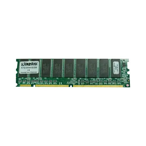 KTD-WS610/256 - Kingston Technology 256MB 100MHz PC100 ECC Unbuffered CL2 168-Pin DIMM 3.3V Memory Module