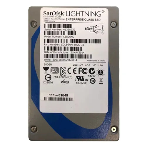 LB806MC SanDisk Lightning Enterprise 800GB Multi-Level-Cell SAS 6Gb/s 2.5-Inch Solid State Drive