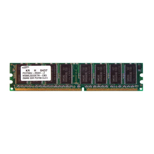 M368L3223ETN-CB3 Samsung 256MB DDR-333MHz PC2700 Non-ECC Unbuffered UDIMM CL2.5 1Rx8 2.5V 184-Pin Memory Module
