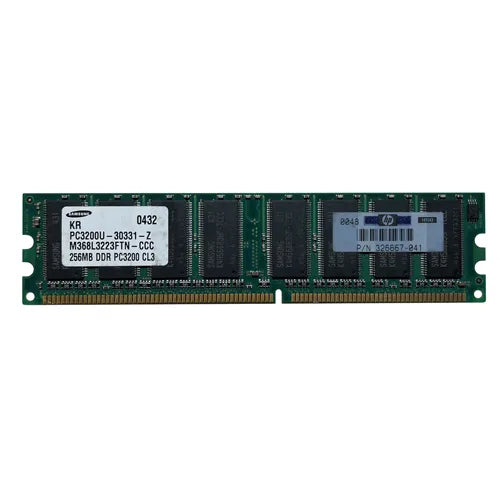 M368L3223FTN-CCC Samsung 256MB DDR-400MHz PC3200 Non-ECC Unbuffered UDIMM CL3 1Rx8 2.5V 184-Pin Memory Module