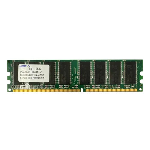 M368L6423FUN-CCC Samsung 512MB DDR-400MHz PC3200 Non-ECC Unbuffered UDIMM CL3 2Rx8 2.5V 184-Pin Memory Module