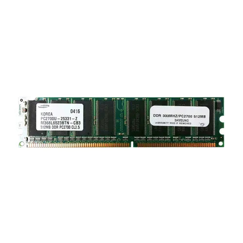 M368L6523BTN-CB3 Samsung 512MB DDR-333MHz PC2700 Non-ECC Unbuffered UDIMM CL2.5 1Rx8 2.5V 184-Pin Memory Module