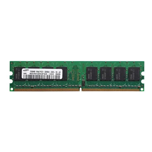 M378T3253FG0-CCC Samsung 256MB DDR2-400MHz PC2-3200 Non-ECC Unbuffered UDIMM CL3 1Rx8 1.8V 240-Pin Memory Module