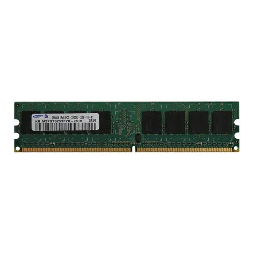 M378T3253FZ0-CCC Samsung 256MB DDR2-400MHz PC2-3200 Non-ECC Unbuffered UDIMM CL3 1Rx8 1.8V 240-Pin Memory Module