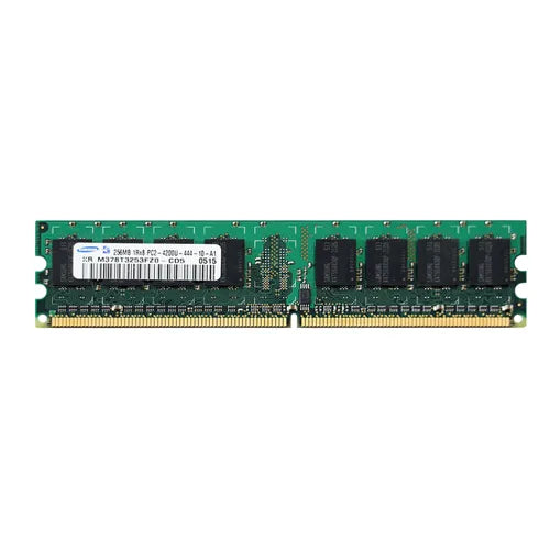 M378T3253FZ0-CD5 Samsung 256MB DDR2-533MHz PC2-4200 Non-ECC Unbuffered UDIMM CL4 1Rx8 1.8V 240-Pin Memory Module