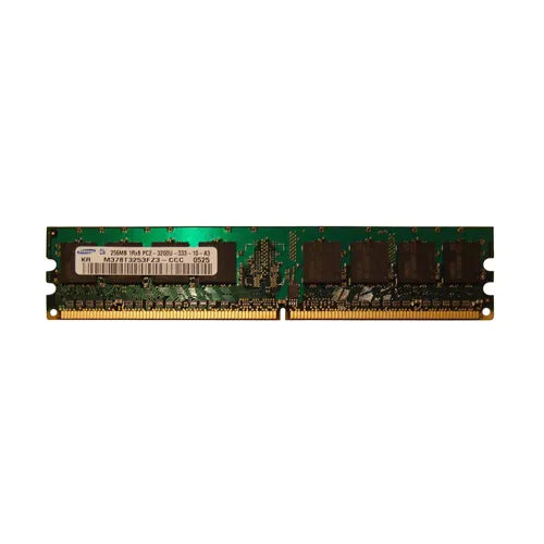M378T3253FZ3-CCC Samsung 256MB DDR2-400MHz PC2-3200 Non-ECC Unbuffered UDIMM CL3 1Rx8 1.8V 240-Pin Memory Module