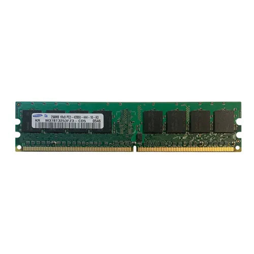 M378T3253FZ3-CD5 Samsung 256MB DDR2-533MHz PC2-4200 Non-ECC Unbuffered UDIMM CL4 1Rx8 1.8V 240-Pin Memory Module
