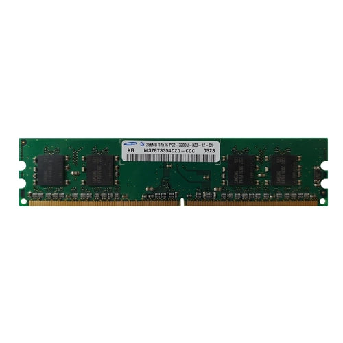 M378T3354CZ0-CCC Samsung 256MB DDR2-400MHz PC2-3200 Non-ECC Unbuffered UDIMM CL3 1Rx16 1.8V 240-Pin Memory Module