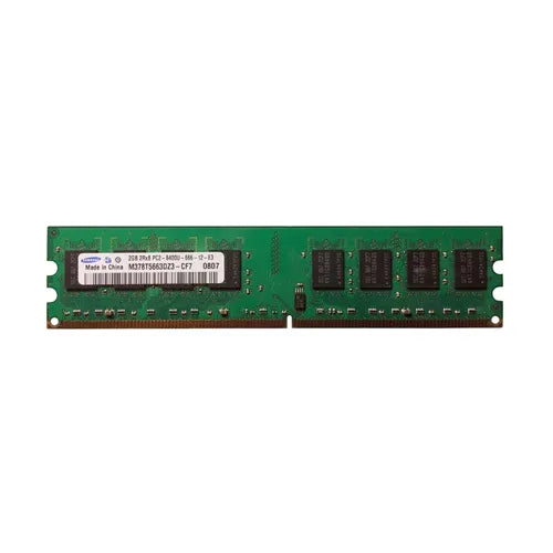 M378T5663DZ3-CF7 Samsung 2GB DDR2-800MHz PC2-6400 Non-ECC Unbuffered UDIMM CL6 2Rx8 1.8V 240-Pin Memory Module
