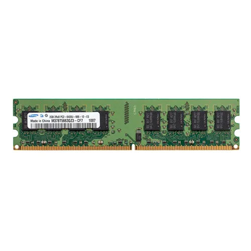M378T5663QZ3-CF7 Samsung 2GB DDR2-800MHz PC2-6400 Non-ECC Unbuffered UDIMM CL6 2Rx8 1.8V 240-Pin Memory Module