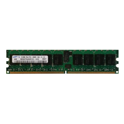 M393T6450FZ3-CCC Samsung 512MB DDR2-400MHz PC2-3200 ECC Registered RDIMM CL3 1Rx4 1.8V 240-Pin Memory Module