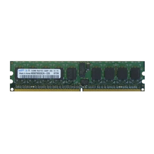 M393T6553EZA-CE6 Samsung 512MB DDR2-667MHz PC2-5300 ECC Registered RDIMM CL5 1Rx8 1.8V 240-Pin Memory Module