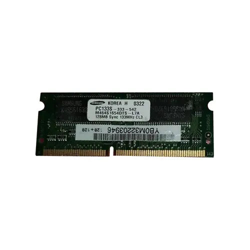 M464S1654DTS-L7A - Samsung 128MB 133MHz PC133 non-ECC Unbuffered 144-Pin SoDimm Memory Module