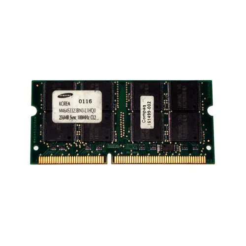 M464S3323CN0-L1HQO - Samsung 256MB SDRAM 100MHz PC100 144-Pin SoDimm Memory Module
