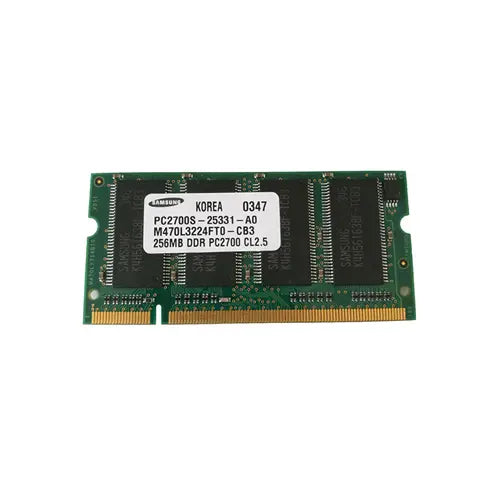 M470L3224FT0-CB3 - Samsung 256MB DDR-333MHz PC2700 Non-ECC Unbuffered CL2.5 200-Pin SODIMM Dual Rank Memory