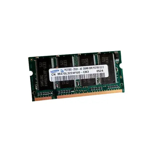 M470L3224FU0-CB3 - Samsung 256MB DDR-333MHz PC2700 non-ECC Unbuffered CL2.5 200-Pin SoDimm Memory Module