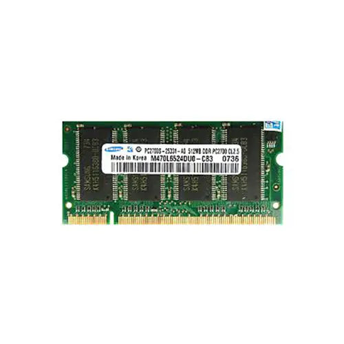 M470L6524DU0-CB3 - Samsung 512MB DDR-333MHz PC2700 Non-ECC Unbuffered CL2.5 200-Pin SODIMM Dual Rank Memory