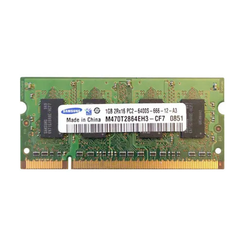 M470T2864EH3-CF7 Samsung 1GB DDR2-800MHz PC2-6400 Non-ECC Unbuffered SODIMM CL6 2Rx16 1.8V 200-Pin Memory Module