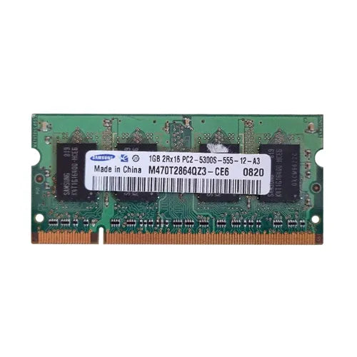 M470T2864QZ3-CE6 Samsung 1GB DDR2-667MHz PC2-5300 Non-ECC Unbuffered SODIMM CL5 2Rx16 1.8V 200-Pin Memory Module