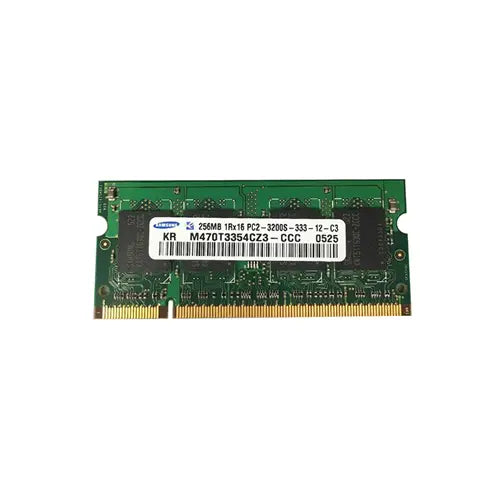 M470T3354CZ3-CCC - Samsung 256MB DDR2-400MHz PC2-3200 non-ECC Unbuffered CL3 200-Pin SoDimm Single Rank Memory Module